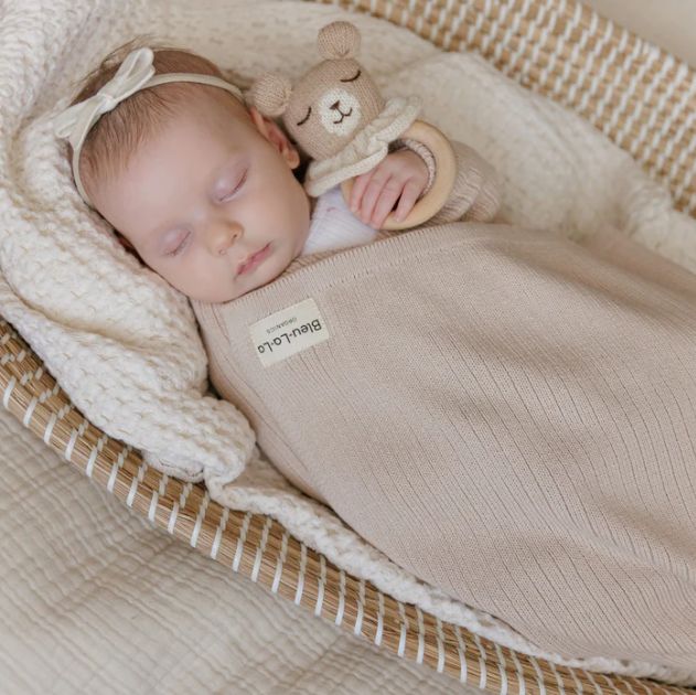 Bleu La La Organic Rib Knit Blank- Oatmeal