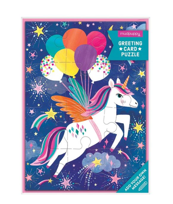 Mudpuppy Greeting Card Puzzle- Unicorn