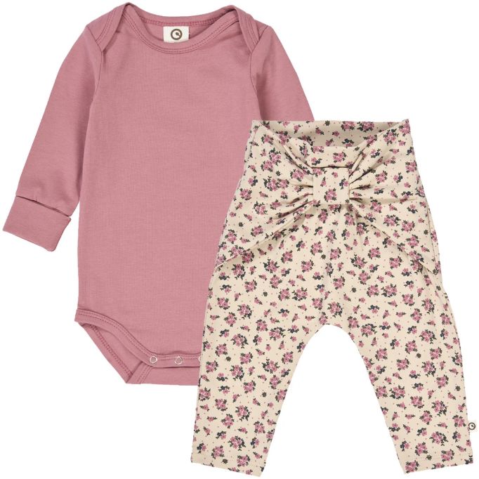 Muesli Infant Zinna Onesie &amp; Pant Set- Nostalgia Rose