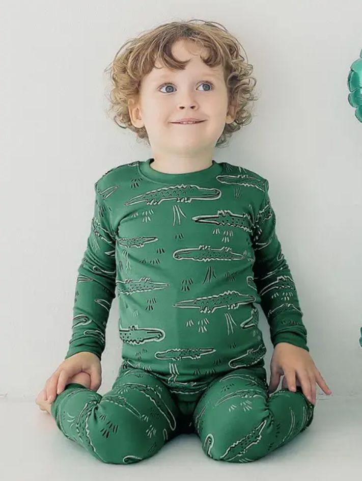 Vaenait Baby Long Sleeve Modal Pj&#39;s- Amazon Green