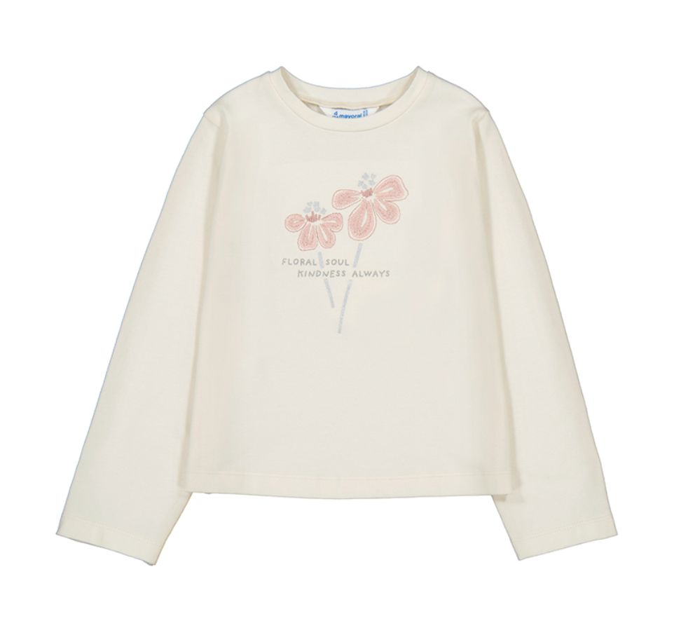 Mayoral floral kindness tee- cream
