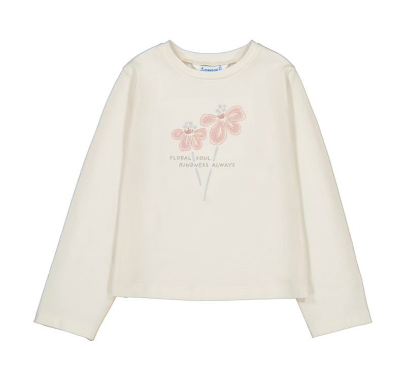 Mayoral floral kindness tee- cream