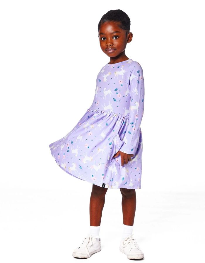 Deux Par Deux Unicorn Dress- Lavender