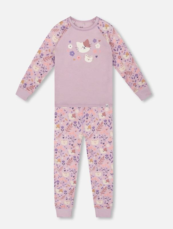 Deux Par Deux 2pc Cat Pajamas- Lilac