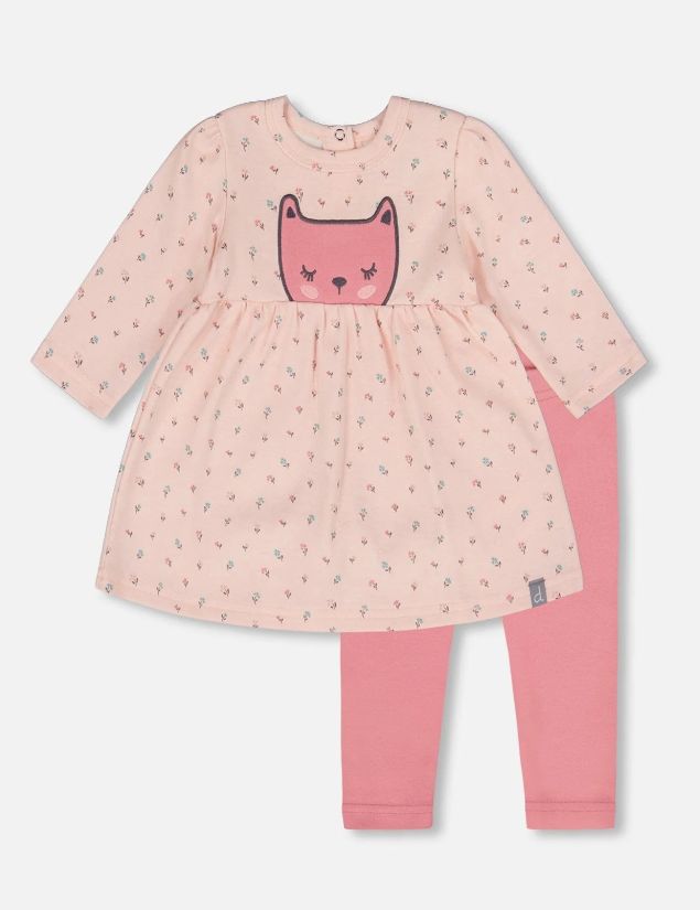 Deux Par Deux Kitty Tunic - Legging- Pink
