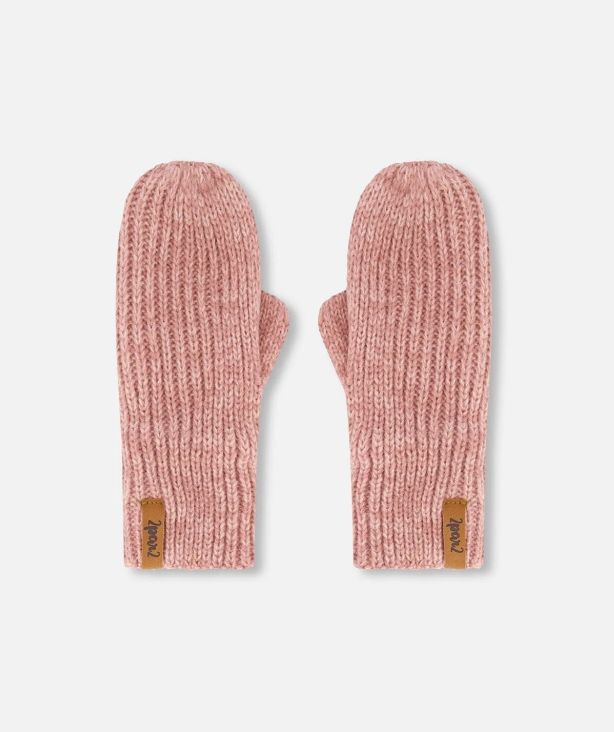 Deux Par Deux Knit Mittens- Dusty Rose