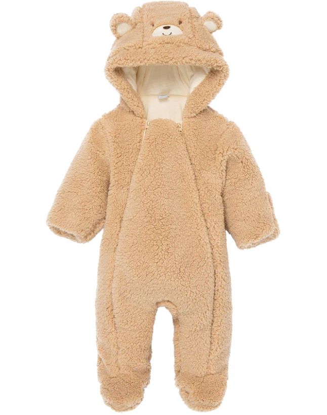 Little Me Fuzzy Bear Pram- Beige