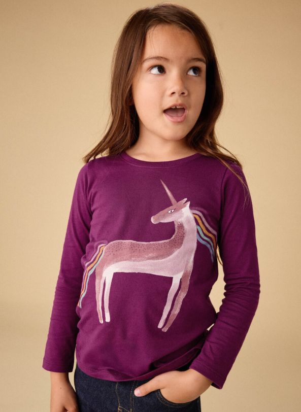 Tea Rainbow Unicorn Tee- Cosmic Berry
