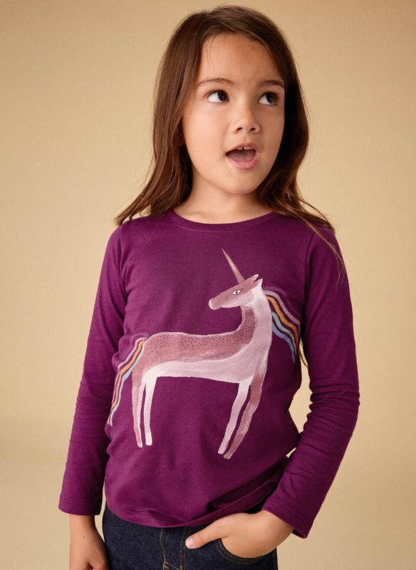 Tea Rainbow Unicorn Tee- Cosmic Berry