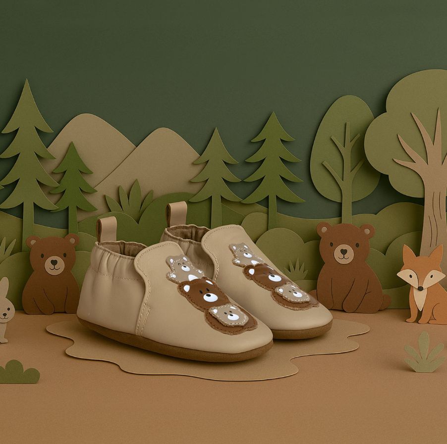 Robeez Bear Hugs Shoes- Tan