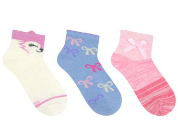 Robeez 3pk Kids Fox Socks- Pink