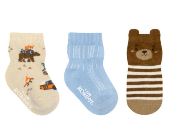 Robeez 3pk Infant Socks- Go Camping