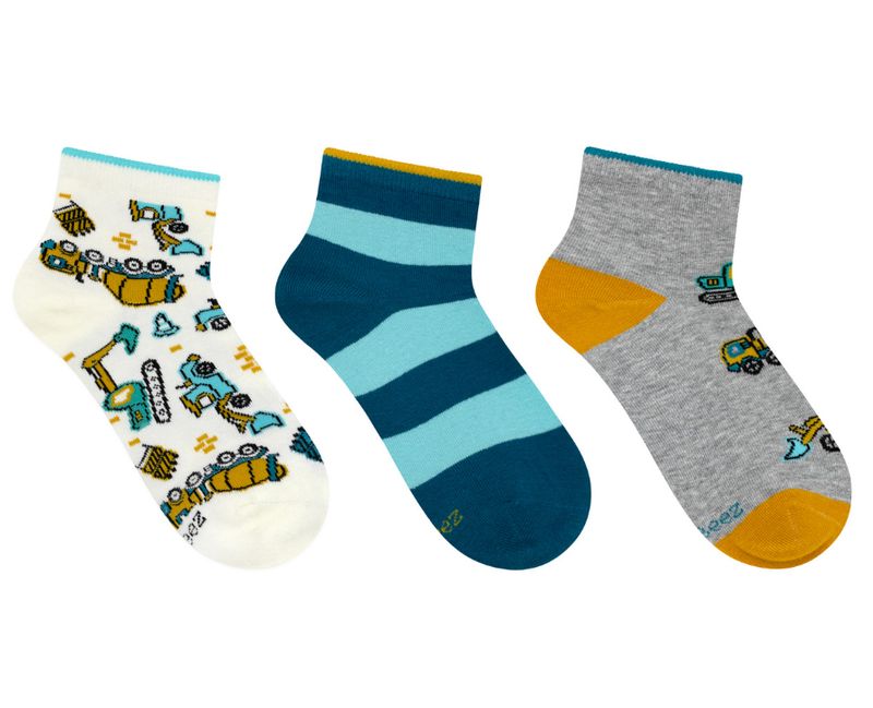 Robeez 3pk Kids Truck Socks- Teal