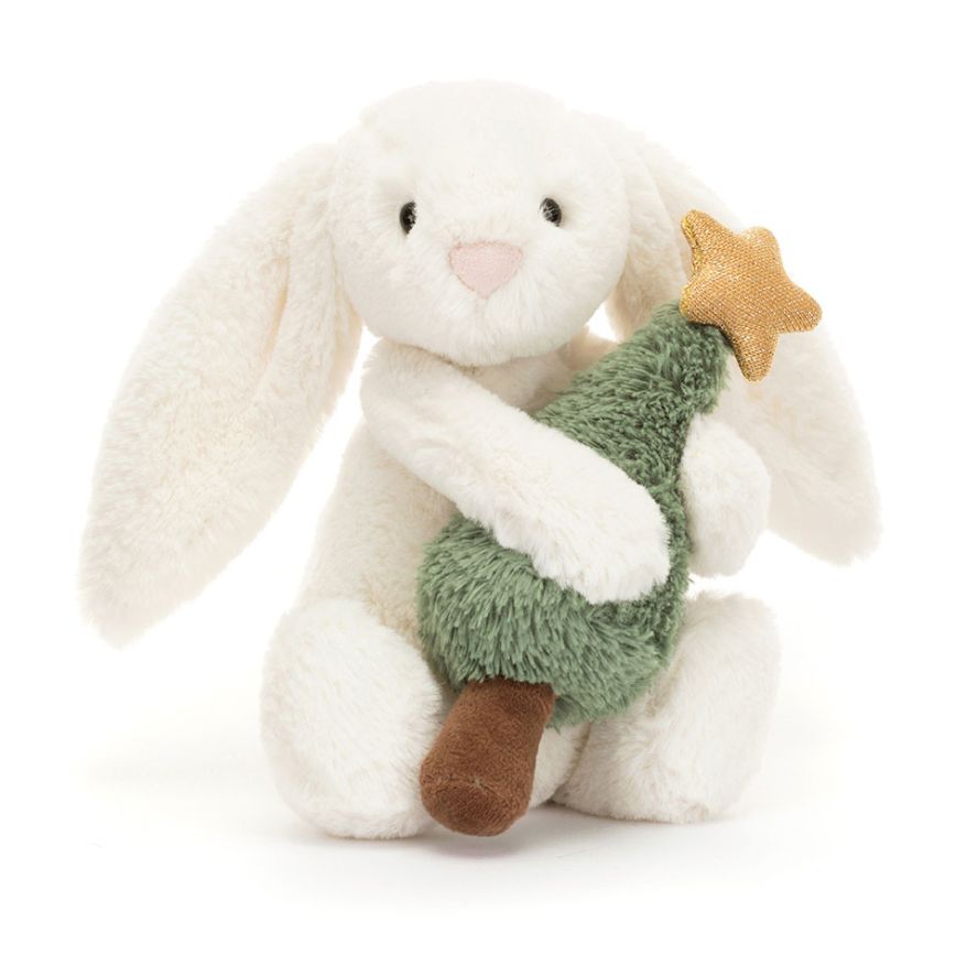Jellycat Bashful Bunny with Christmas Tree