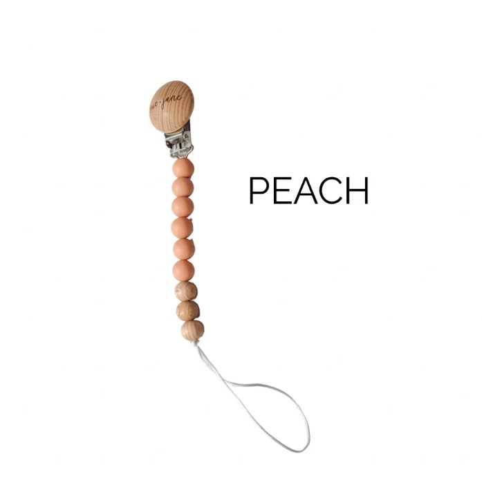 Sue+Jane Silicone Pacifier Clip- Peach