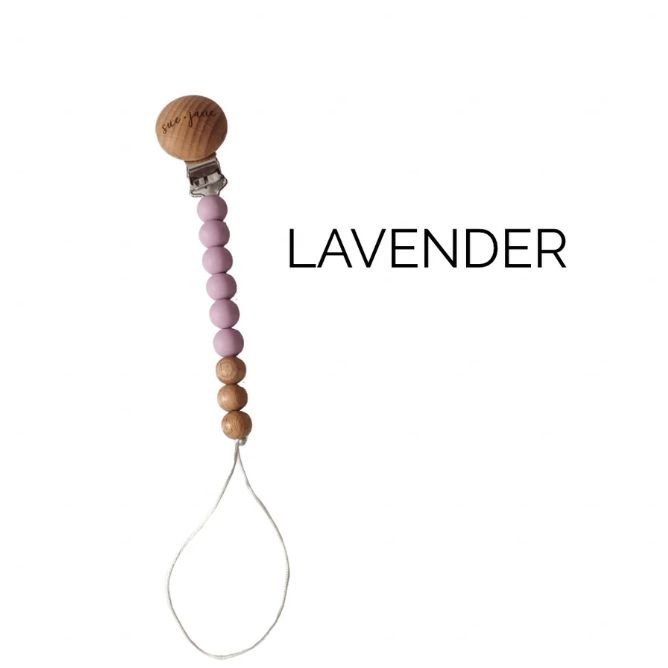Sue+Jane Silicone Pacifier Clip- Lavender