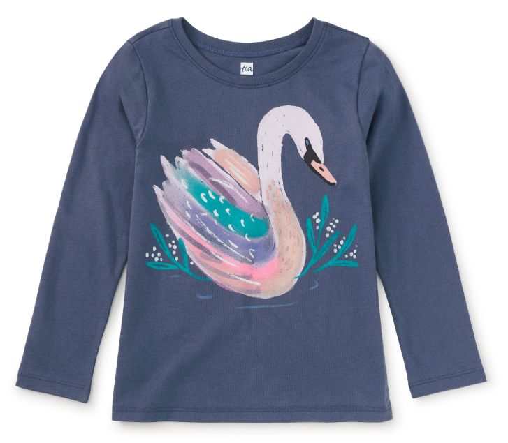 Tea Painted Swan Tee- Triumph Blue