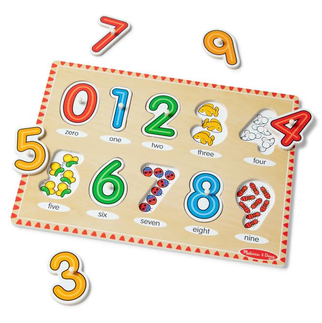 Melissa &amp; Doug Lift &amp; See Numbers Peg Puzzle - 10 Pieces