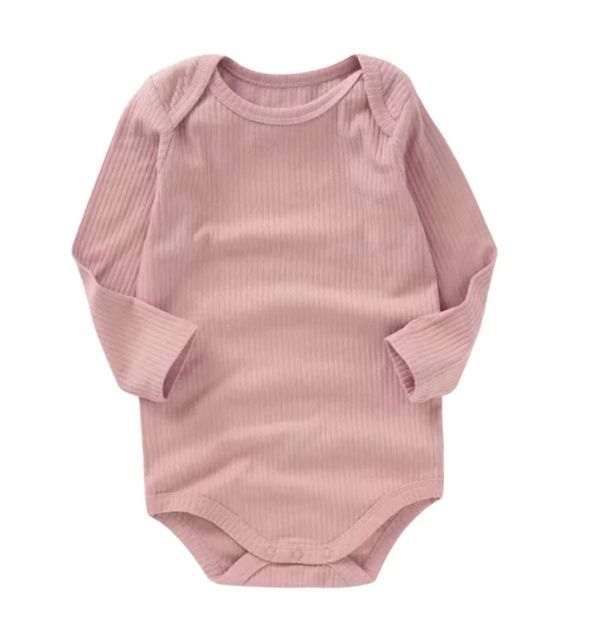 Sue+Jane Ribbed Long Sleeve Onesie- Pink