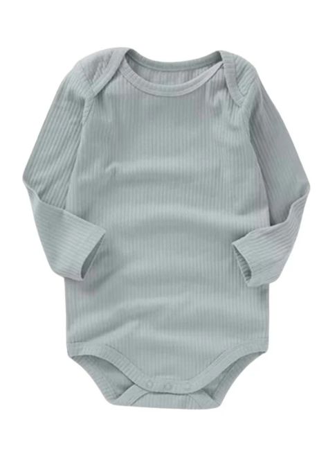 Sue +Jane Ribbed Long Sleeve Onesie- Ocean