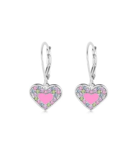 Chanteur Leverback Earrings- Multi Enamel Heart