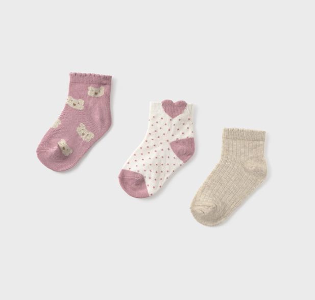 Mayoral 3pk Infant Girl Socks- Orchid