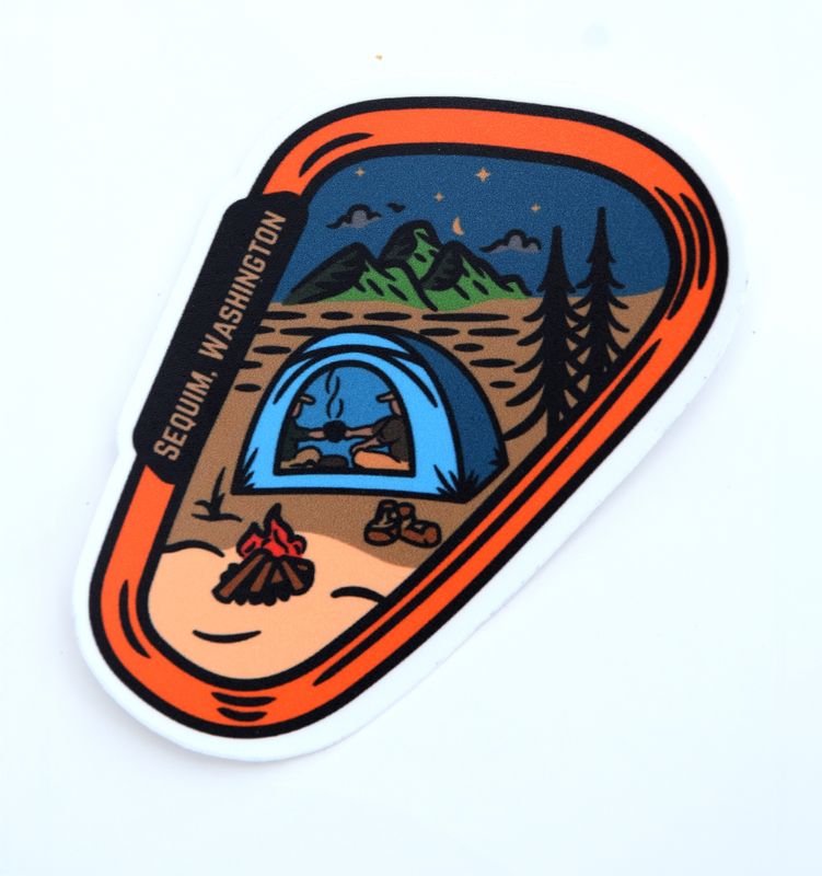 Sequim Camping Vinyl Sticker