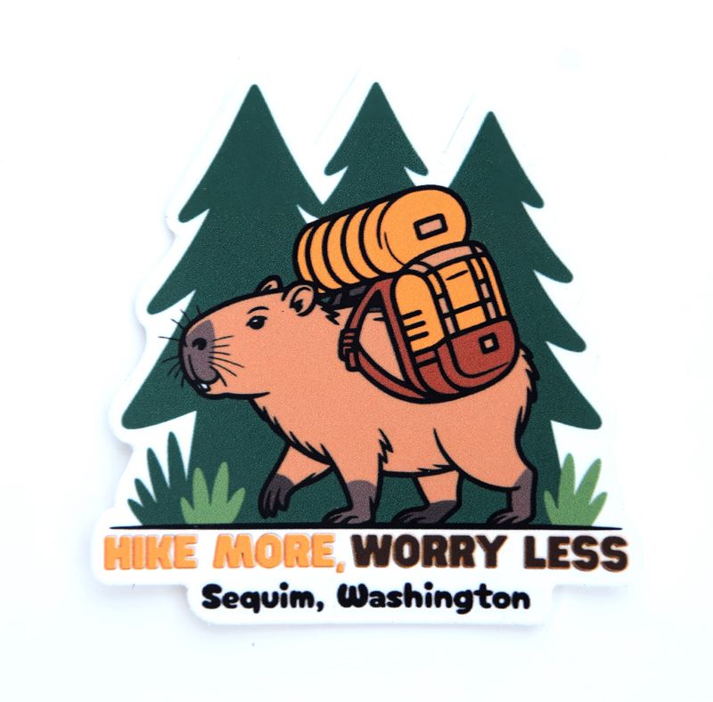 Sequim Capybara Vinyl Sticker