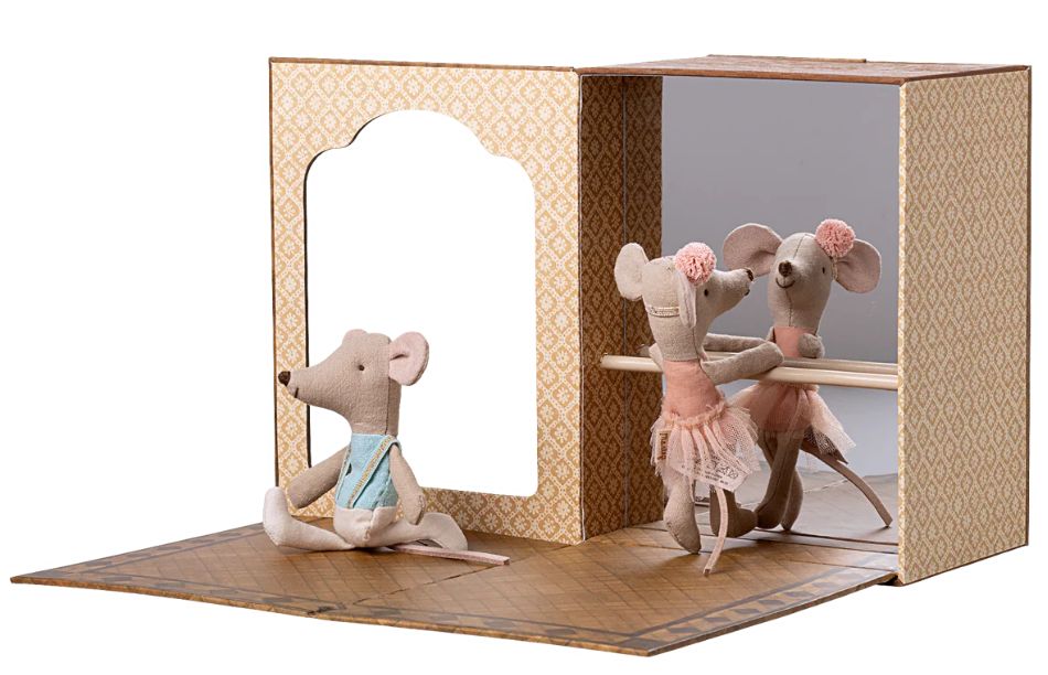 Maileg Ballet Mice in Dance Studio- Little Sister &amp; Little Brother
