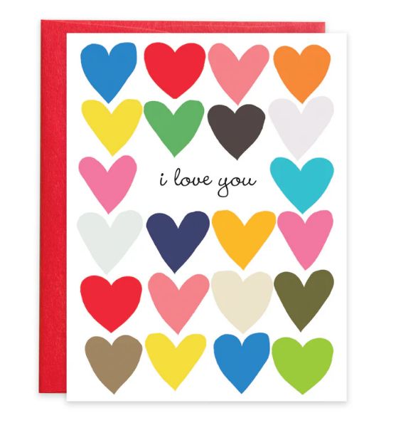 GinaB Love Greeting Card- I Love You Hearts