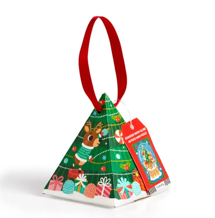 48 Piece Puzzle Ornament- Reindeer Snow Globe