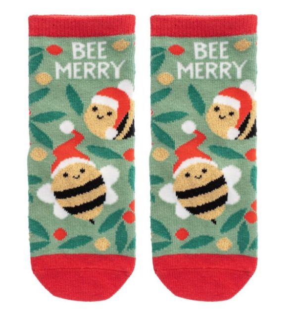 Stephen Joseph Holiday Socks- Bee Merry