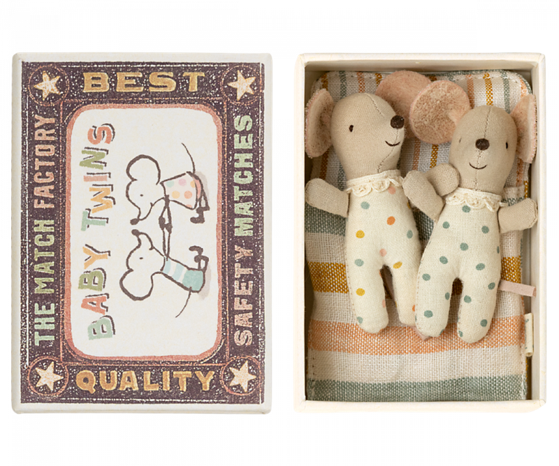 Maileg Baby Mice Twins in matchbox