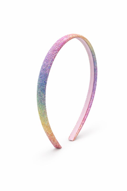 Sparkle Pastel Rainbow Headband- Light Pink