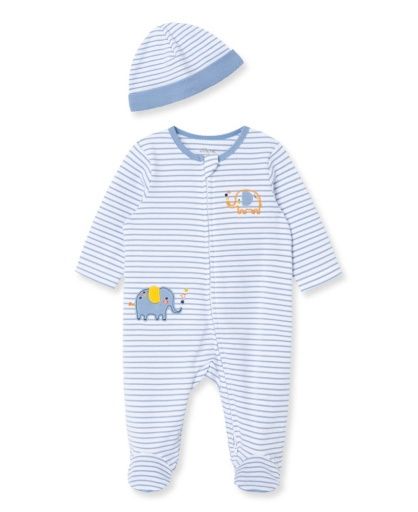 Little Me elephant footie &amp; hat, Size: NB