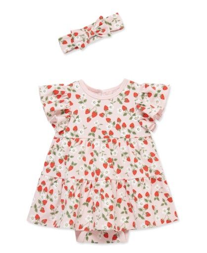 Little Me Strawberry Bodysuit Dress