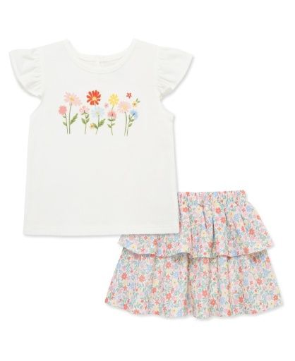Little Me infant garden fashion skort set