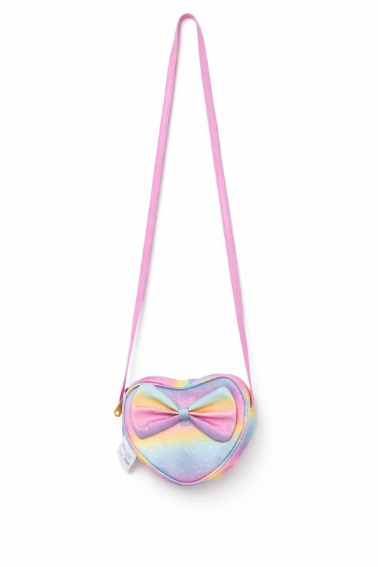 Heart &amp; Bow Knot Rainbow Glitter Purse