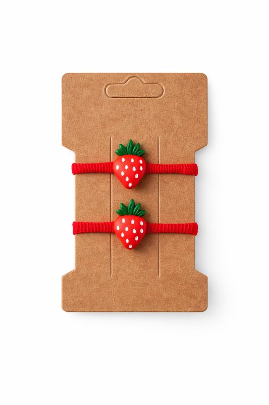 Strawberry Hair Ties- 2 pack