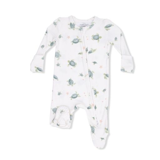 Angel Dear 2 Way Zipper Footie- Sea Turtles, Size: NB