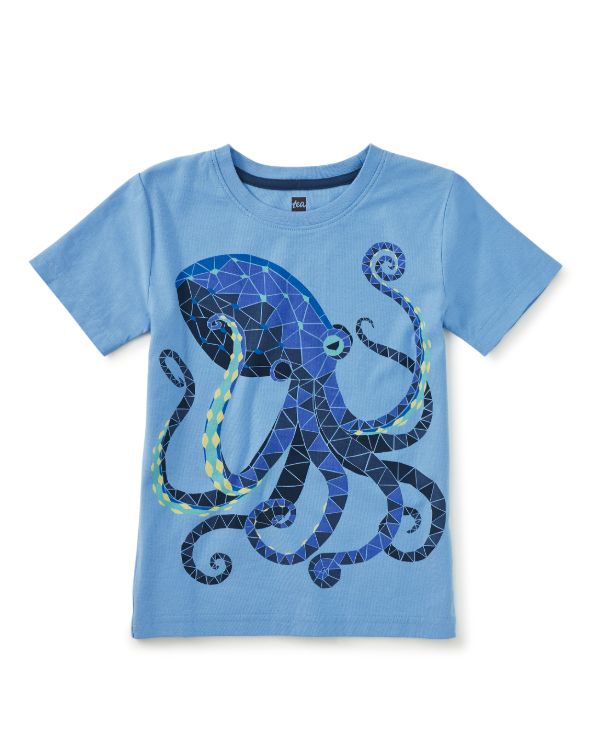 Tea Octopus Graphic Tee- Blue Orchid