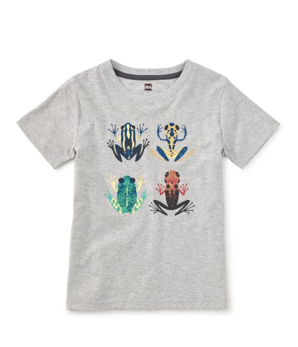 Tea Forest Frog Graphic Tee- Heather Grey