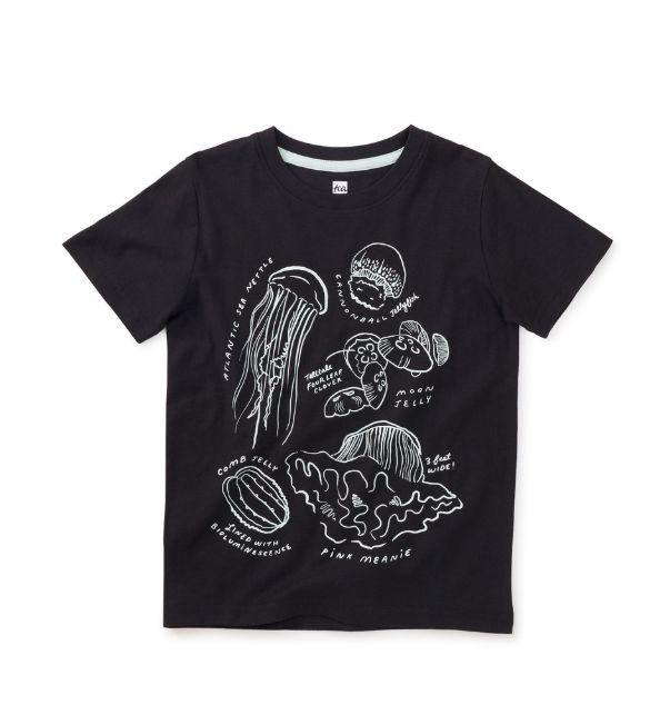 Tea Jellyfish Graphic Tee- Jet Black