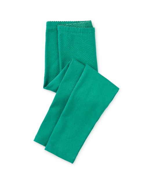 Tea Girls Solid Leggings- Spinach