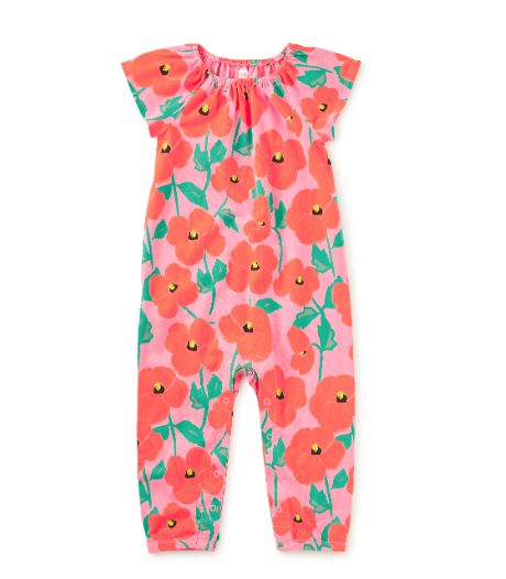 Tea Poppy Tulip Sleeve Romper