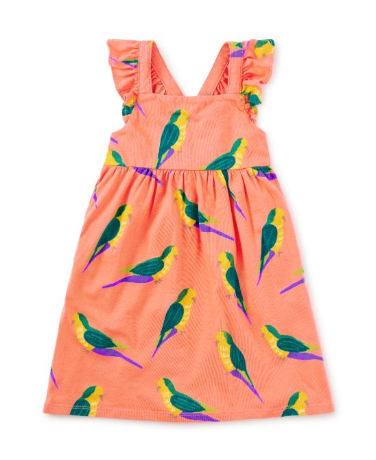 Tea Monk Parakeet Ruffle Strap Dress