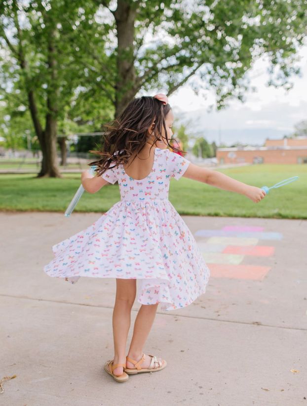 Ollie Jay Classic Twirl Dress in Butterfly Rainbow
