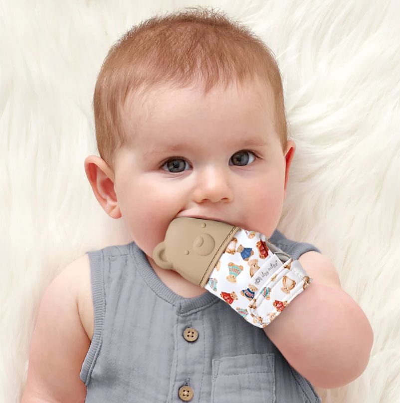 Itzy Ritzy Teething Mitt- Vintage Bear
