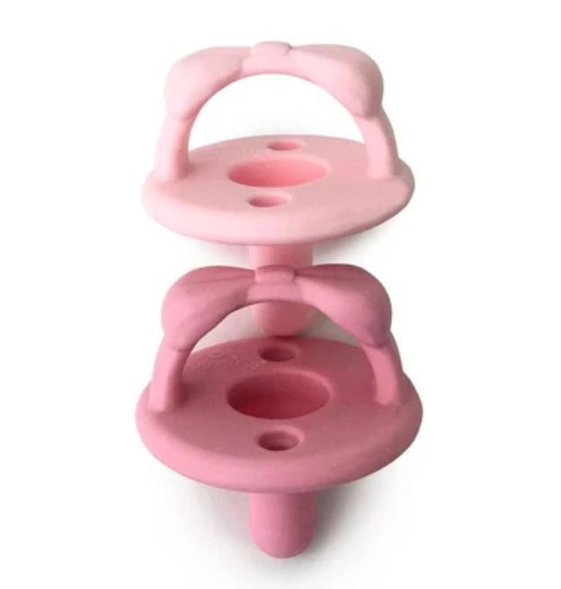 Itzy Ritzy 2pk Rubber Pacifiers- Pink Bow