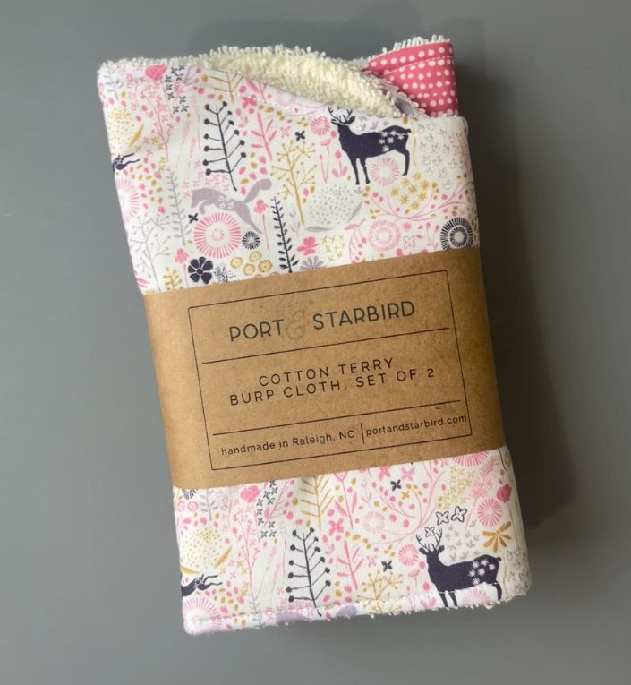 Port &amp; Starbird 2pk Burp Cloths- Magical Forest